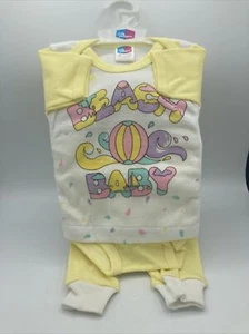 Vtg 80’s Beach Baby Outfit Yellow Pastels Pink Shirt Pants Bloomer 0 - 6 months - Picture 1 of 10