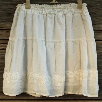 'Rhapsody' 100% Algodón Blanco Doble Forrado Elástico Pull On Falda Foto 1 de 4