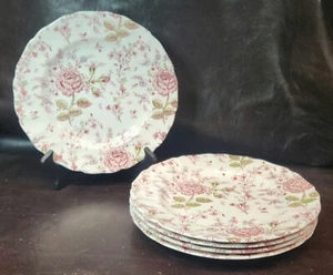 (5) 1930s Johnson Bros Rose Chintz Dinner Plates, EUC, 9 7/8" D, Charming - Picture 1 of 14