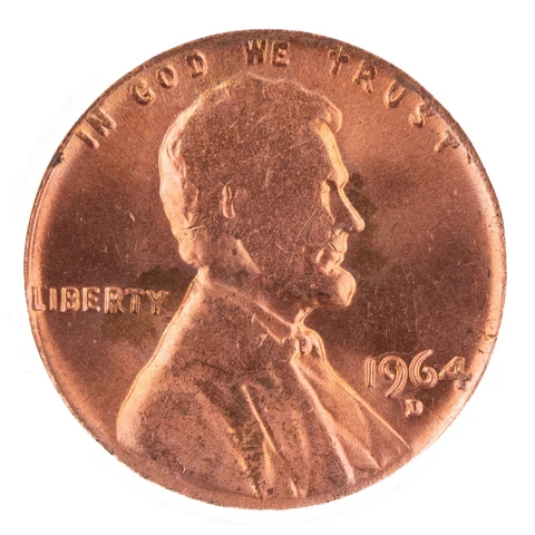 ERROR 1964-D Lincoln Cent ANACS MS63 Red Weakly Struck Memorial Penny 1c Cover