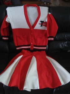 Vintage JJ. Fargo Cardigan Sweater & Skirt Cheerleader Uniform (Size M) - Picture 1 of 3