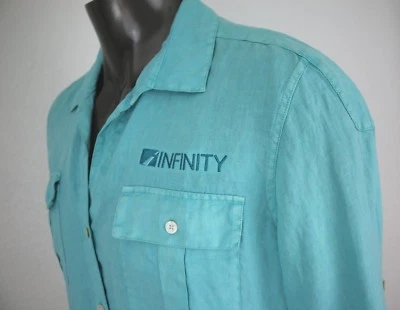 NOVA Camisa Feminina Tommy Bahama Infinity Bordada de Linho Manga Longa Tamanho G - Imagem 1 de 4