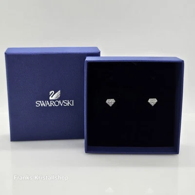 Swarovski Chaton Ohrstecker Ohrringe Diamant Symbol Weiß, Rhodiniert 5481476 - Bild 1 von 4