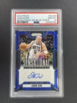 PANINI PRIZM SENSATIONAL SIGNATURES 2024 ELECCIÓN AZUL JASON KIDD/49 PSA 10 AUTO Foto 1 de 2