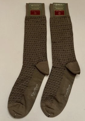 Новый с Ярлыками Cole Haan мужской 2 пары желтовато-коричневый платье брюки носки размер обуви 8-12 сделано Италии Lux - Изображение 1 из 3