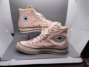 Converse Chuck Taylor 70 Women's 10.5 Pink  Gingham High Top Shoes Pink White - Picture 1 of 15