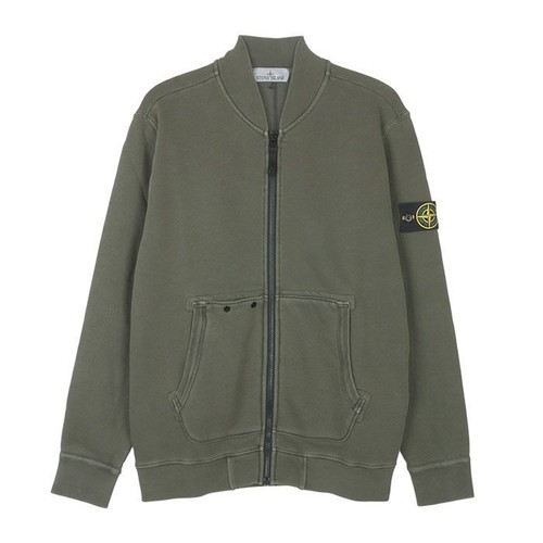 Giacca Stone Island ricamata in felpa con zip 123834038