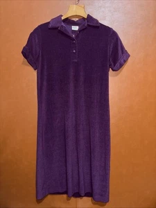 Vintage Land n' Sea lila Frottee Hemd Kleid kurz SLV Knopf Kragen Gr. 16 USA - Bild 1 von 11