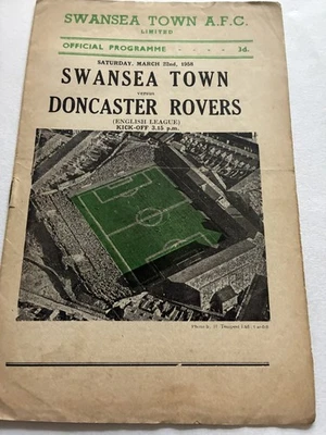 1957/58 SWANSEA TOWN V DONCASTER ROVERS March 23rd 1958. - Image 1 of 2