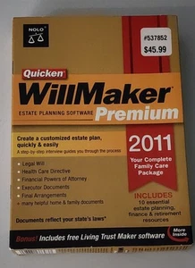 Quicken WillMaker Premium 2011 Estate Planning Software - Afbeelding 1 van 9