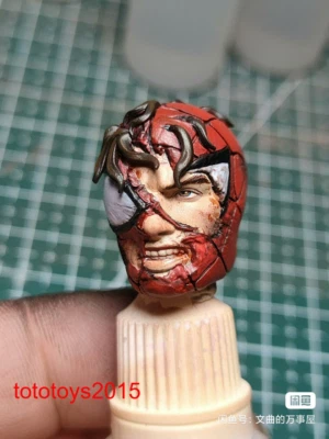 Figura modelo esculpida cabeza daño batalla Peter Parker Spider-Man 1:6 1:12 1:18 Foto 1 de 4