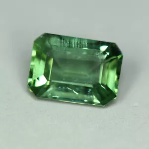1.40 Cts_Ravishing !! Best Color_100 % Natural Unheated Green Apatite_Brazil - Picture 1 of 3