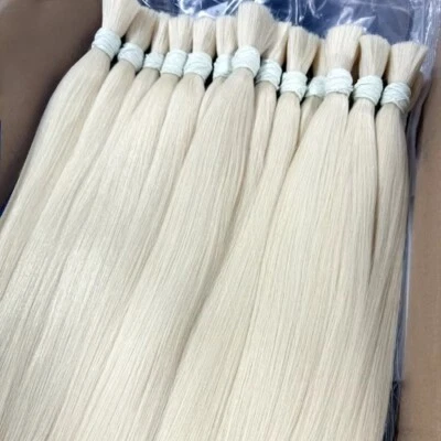 Extensiones de cabello humano 613 a granel para trenzar sin trama 613 rubio miel  Foto 1 de 4