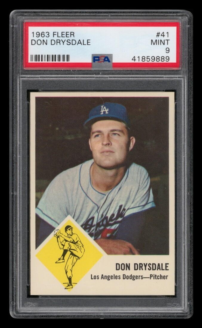 1963 Fleer Set Break # 41 Don Drysdale PSA 9 MINT