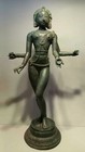 SOUTHEAST ASIA BRONZE STATUE OF A MULTI-ARM FEMALE HINDU GODDESS. 19/20th C.