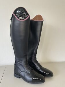 Custom Celeris Dressage Boots - Woman’s Size 10 Black Pink