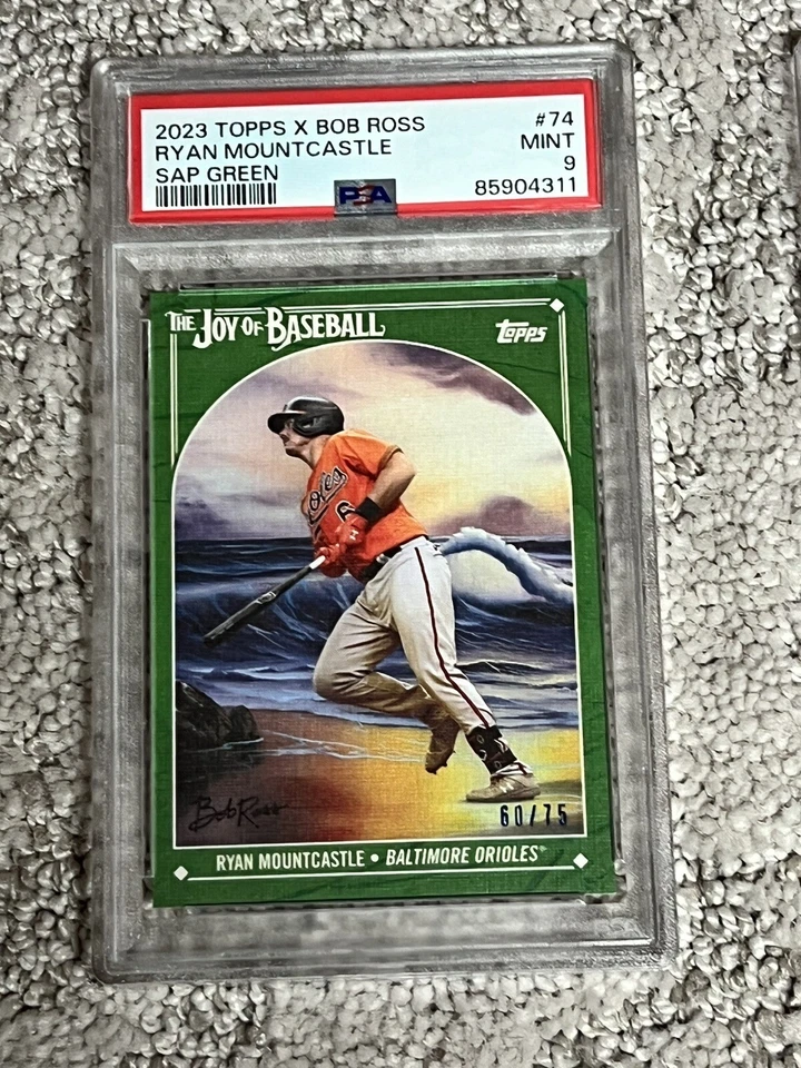 PSA 9 BASEBALL CARD 2023 TOPPS X BOB ROSS SAP GREEN RYAN MOUNTCASTLE POP 1 - Image 1 of 1