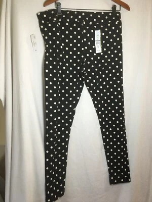 Leggings al tobillo Time and Tru tiro alto para mujer negros blancos lunares muchas tallas Foto 1 de 4