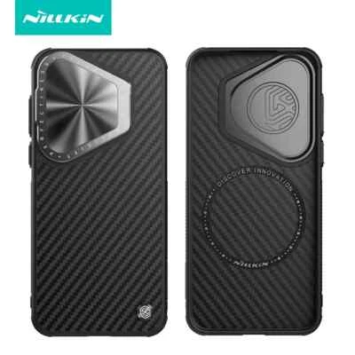 Nillkin Magsafe Case fr Huawei Pura 70 Pro Plus Carbon Fiber Camera Holder Cover - Image 1 of 4