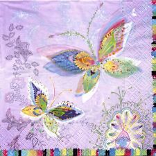 Serviettes en papier papillons féerie. Paper napkins butterfly butterflies fairy