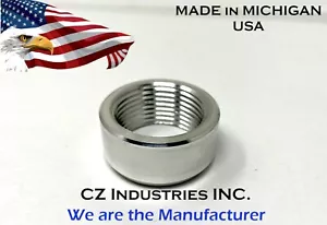 1" NPT ALUMINUM FEMALE WELD ON / WELD IN / HALF COUPLING / BUNG, 1"-11.5 QTY:1 - Foto 1 di 4