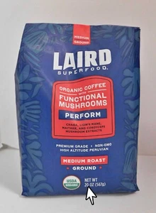 Laird's Functional Mushroom Coffee, Perform, Ground, Medium Roast, 20 oz (567 g) - Imagen 1 de 3