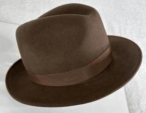 Vintage Orvis Hat Small Fedora Original Felt Lite Packable Brown 100% Wool USA - Picture 1 of 14