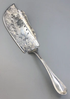 Cuchillo antiguo para peces moneda de plata por bola y negro, 12 5", hermoso estado Foto 1 de 4