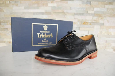 Tricker's Ue 44 UK 10 Zapatos de Cordones Daniel Dainite Negro Nuevo Antiguo - Imagen 1 de 4