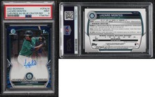 2023 Bowman Chrome Prospect Blue Lunar Crater Refractor Lazaro Montes PSA 9 Auto