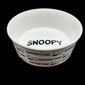 Snoopy Dog Dish Peanuts Woodstock Ceramic Bowl by Gibson 5 1/4" Suppertime - Picture 1 of 4