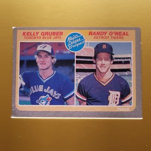 Kelly Gruber Randy O'Neal 1985 Fleer Rookie Card #645 Major League Prospect NM