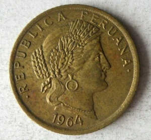1964 PERU 10 CENTAVOS - Excellent Vintage Coin - PERU BIN #A - Picture 1 of 2