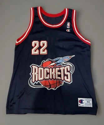 🏀Clyde Drexler Vintage Campeón Camiseta Houston Rockets 44 Finales NBA Rara Años 90 Foto 1 de 4