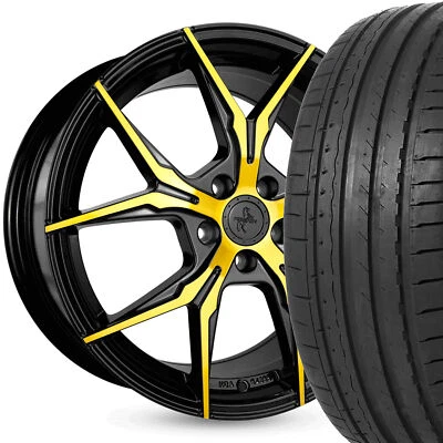 19" Edition Keskin KT19 Schwarz Front Gold Sommerräder 225/35 R19 Reifen Aktion - Bild 1 von 4