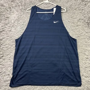 NEW Nike DRI-FIT Running Singlet Tank Shirt Men's 2XL NWT CV2742 Blue XXL - Picture 1 of 6