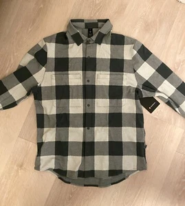 Lululemon Soft Knit Overshirt Mens Medium Green Checkered Snap Button Up - Picture 1 of 5
