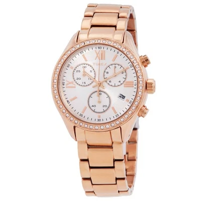Reloj Timex Cronógrafo Cuarzo Cristal Esfera Plateada Damas TW2V57900 Foto 1 de 4