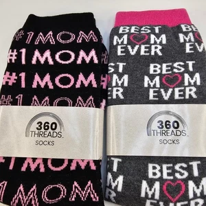360 Threads #1 Mom Best Mom Ever Novelty Socks Mother's Day Gift - Picture 1 of 5