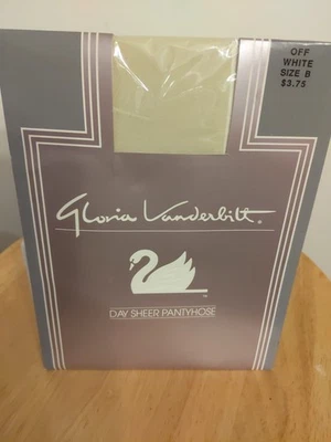 Pantimedias transparentes vintage de día Gloria Vanderbilt talla B - blanco roto  Foto 1 de 4