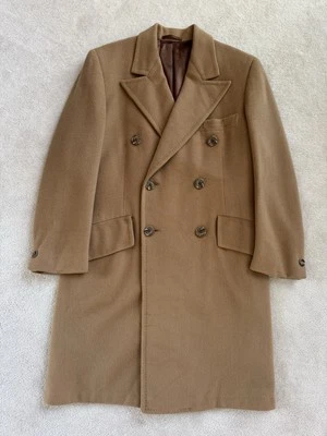 Men’s Double Breasted Camel Coat, Peak Lapel, 1971 Union Made, 42R - Image 1 of 4