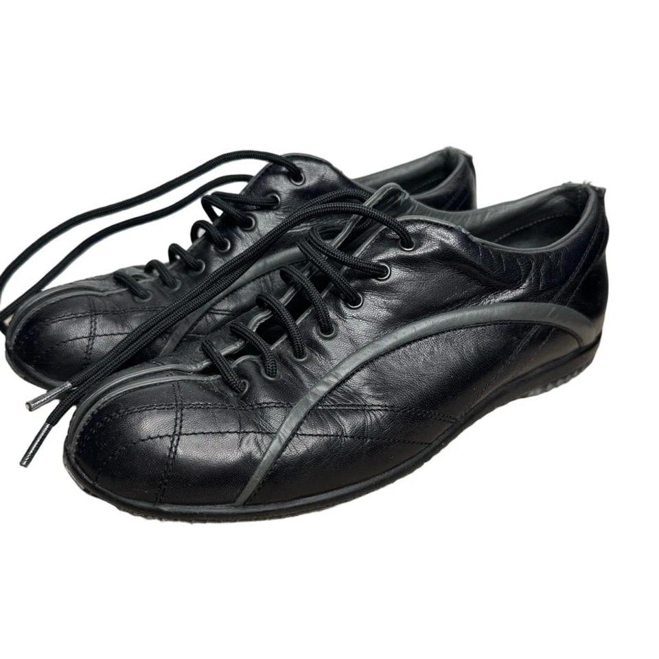 Винтажные женские кроссовки Prada черные кожаные туфли для боулинга 38/7,5 - Изображение 1 из 4