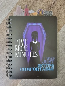 Wednesday Five More Minutes Addams Family Nevermore Spiral Tab Journal NEU - Bild 1 von 7