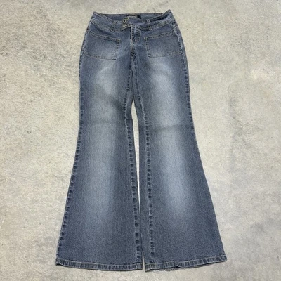 Pantalones de mezclilla acampanados vintage Y2K Angels tiro bajo campana talla 5” Foto 1 de 4