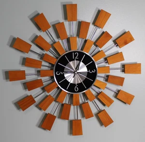 Reproduktion von Verichron Grandeur Starburst Wanduhr Mid Century Modern Stil - Bild 1 von 15