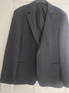 Men's Taylor & Wright black pinstriped jacket 44" short - Picture 1 of 8