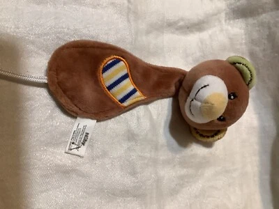 Nuby Baby Pacifier Clip Paci Finder BROWN TEDDY BEAR Design 0+ Months EUC - Image 1 of 4