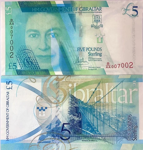 Gibraltar 5 Pounds 2020 / 2021 P 42 UNC Cover