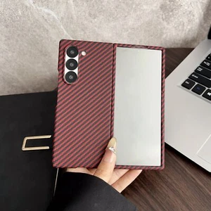 Carbon Fiber Texture Magnetic Hard Back Case For Samsung Galaxy Z Fold 7 6 5 4 3 - Picture 1 of 16