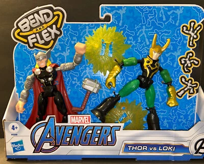 Boneco de ação BEND AND FLEX Thor vs loki Marvel Avengers 6" NOVO  - Imagem 1 de 4